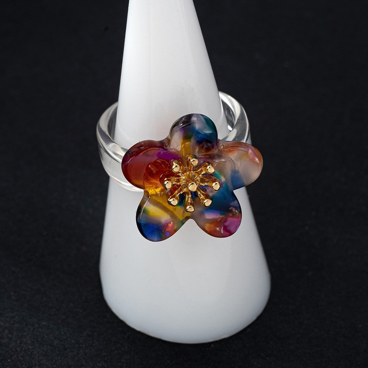 Wholesale Camellia Flower Ring - Trendy Acrylic Jewelry Accessory,  Boutique Resale Gift