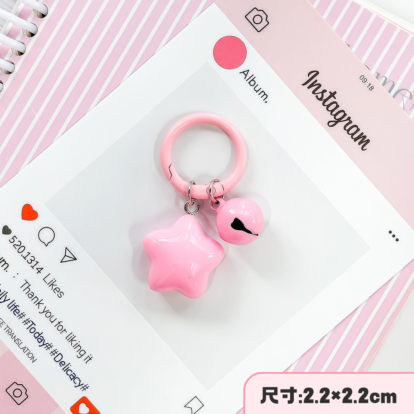 Wholesale Cute Chubby Star Bell Keychain Pendant Colorful Plastic Resin Bag Charm