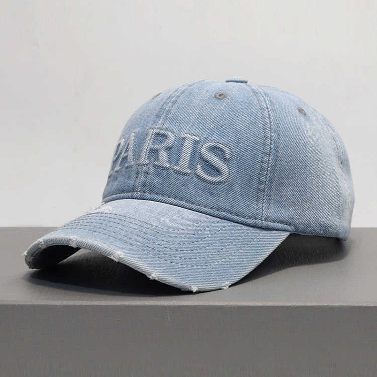 Wholesale Letter retro distressed denim baseball cap hat