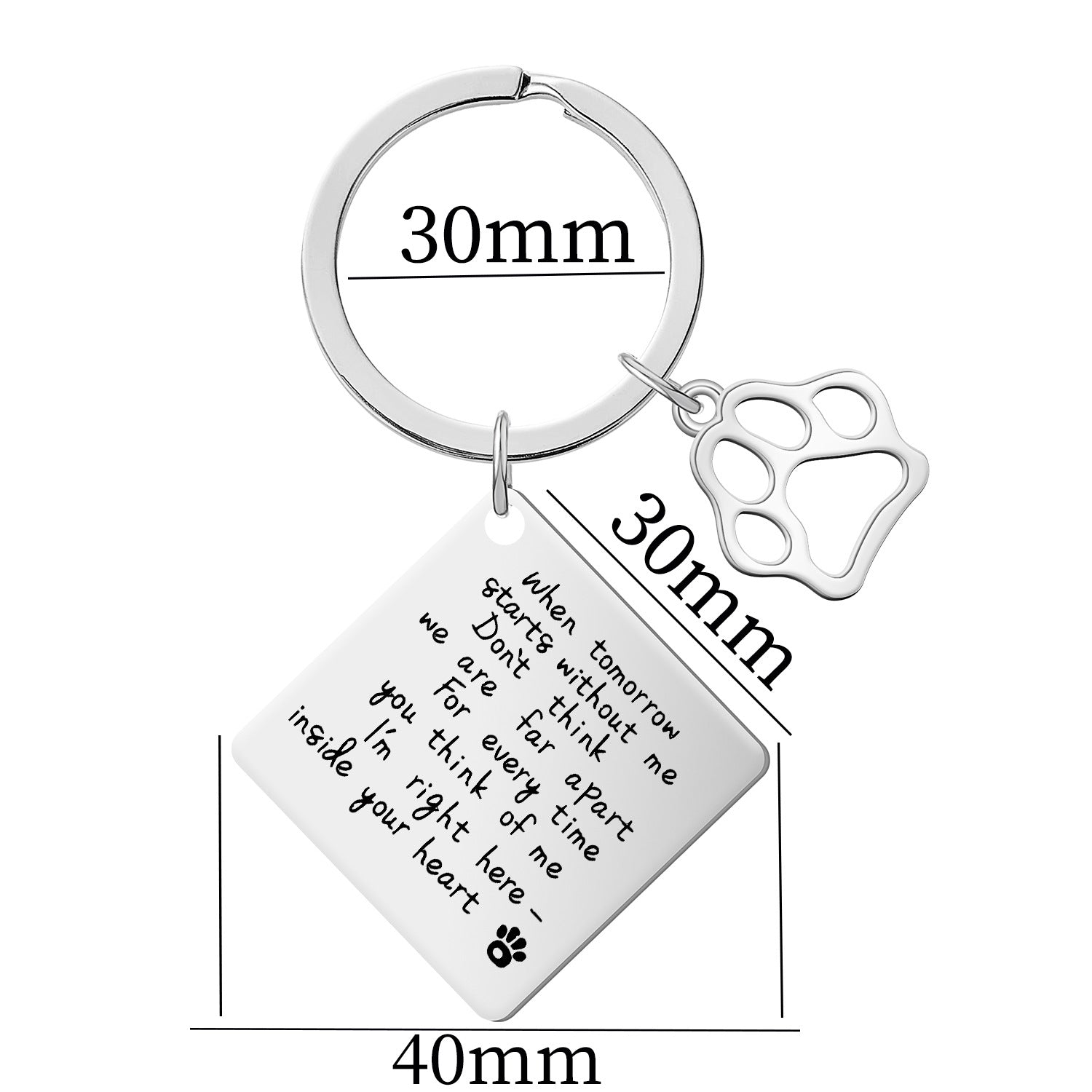 Wholesale Pet Memorial Stainless Steel Engraving Keychain