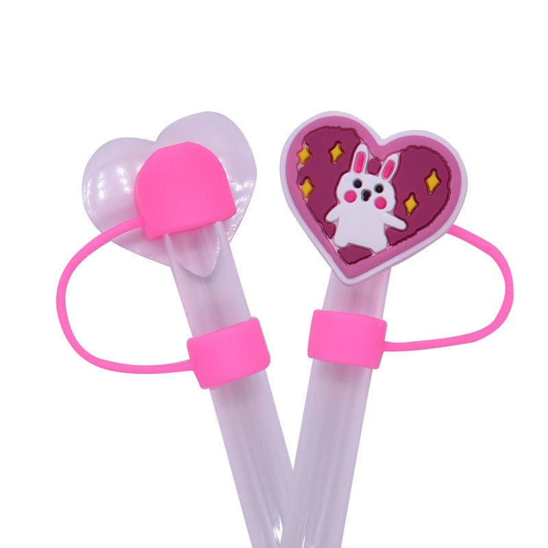 Wholesale Random 100pcs Fruit Series 8/10mm PVC Soft Straw Tube Cap