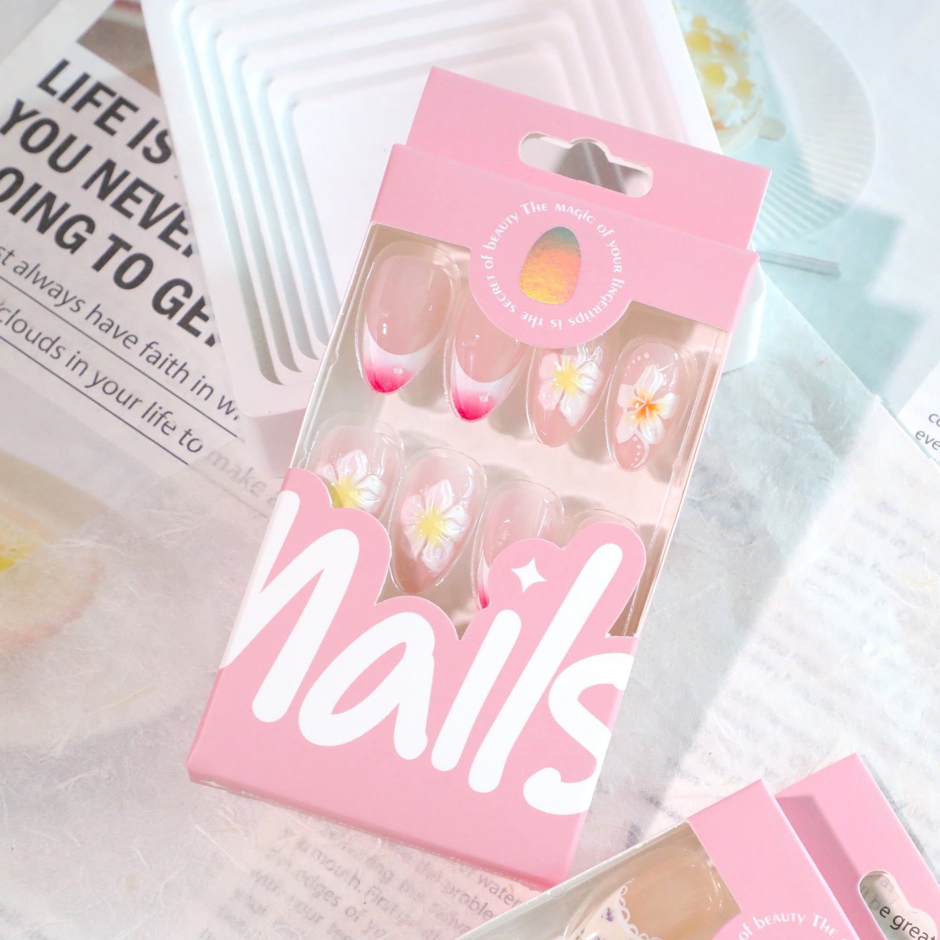 Wholesale 24 Pieces/box Colorful 3D Flower Bow Nails Kits Nail Stickers