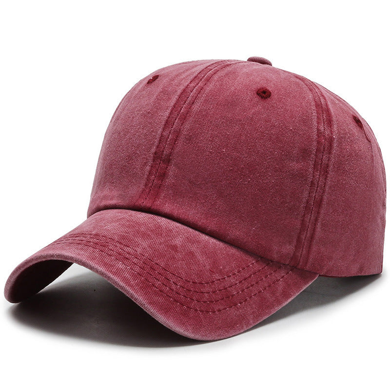 Wholesale Retro Washed Baseball Cap Women S Solid Color Adjustable Distressed Cap Fashion Accessory