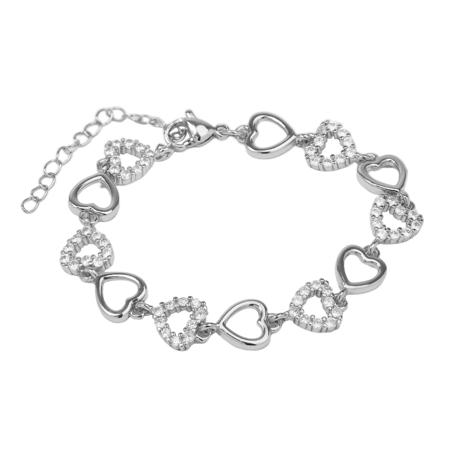 Wholesale Zircon Heart-shaped Love Flower Bracelet