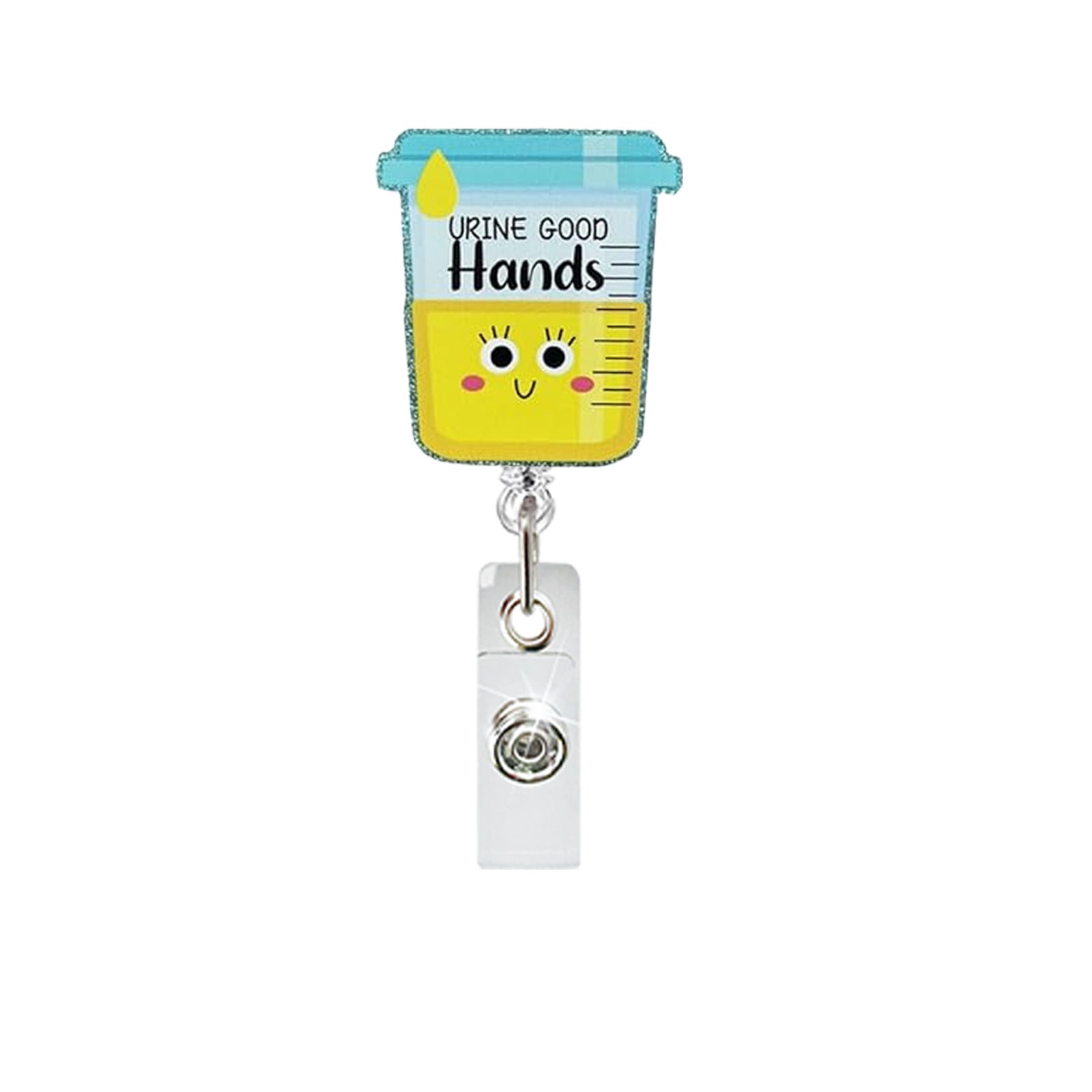 Wholesale Fun Cartoon Acrylic Badge Reel Retractable ID Card Holder Keychain Accessory