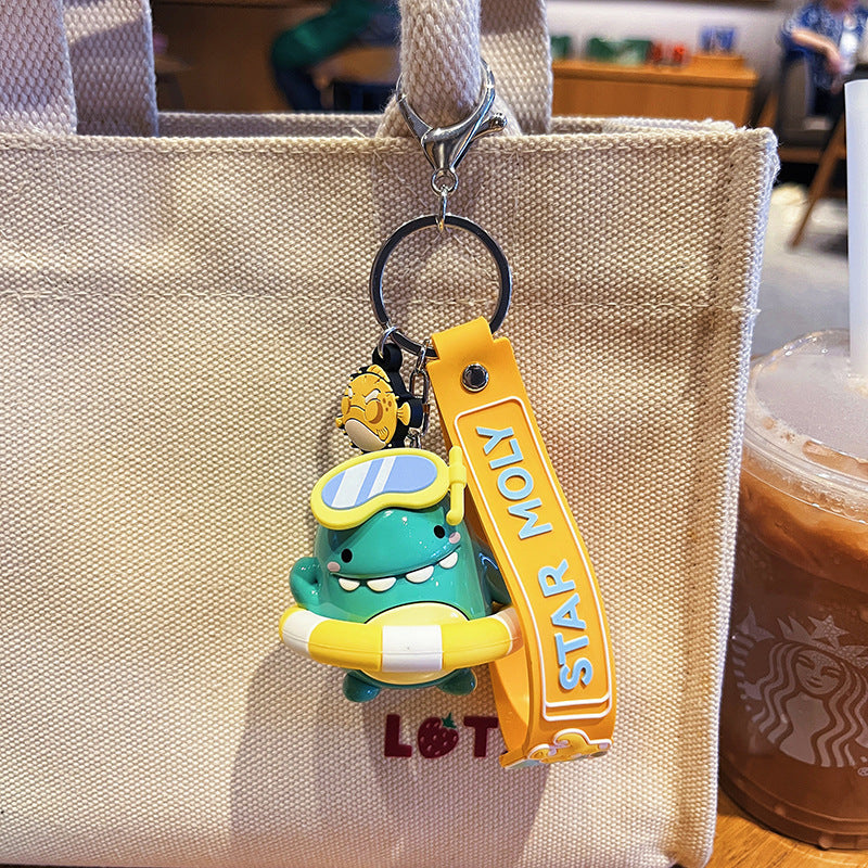 Wholesale Cartoon Dinosaur PVC Soft Keychain ACC-KC-HangLi003