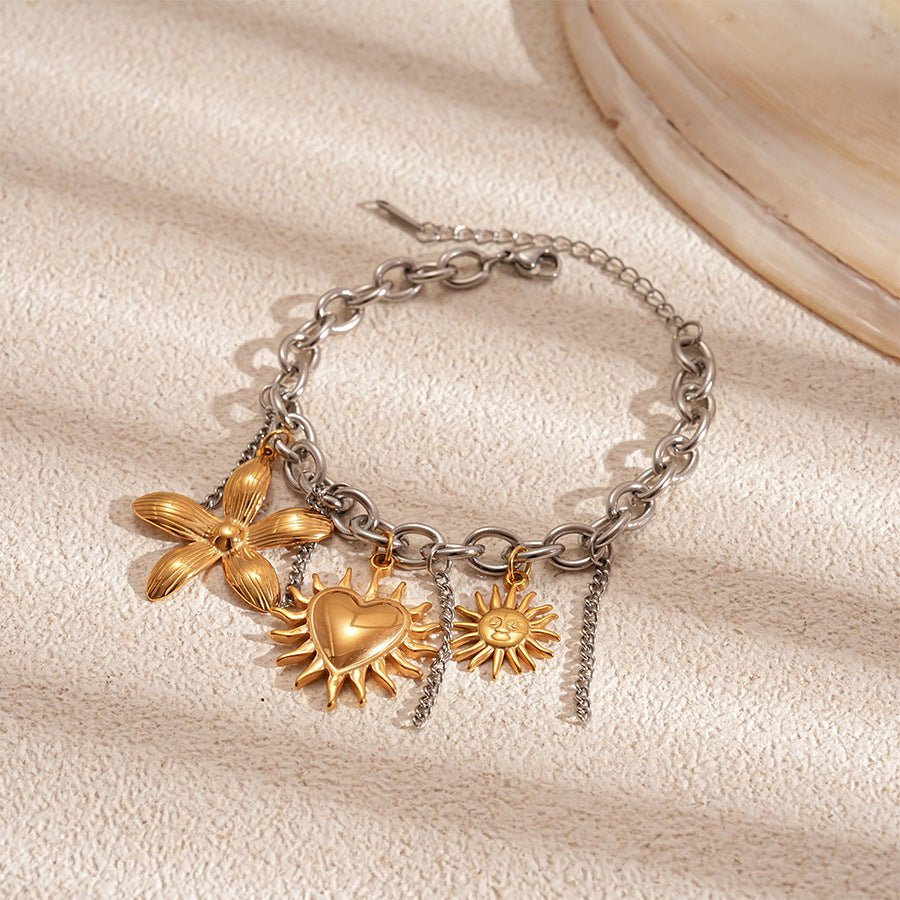 Wholesale  stainless steel flower turtle octopus crab bracelet