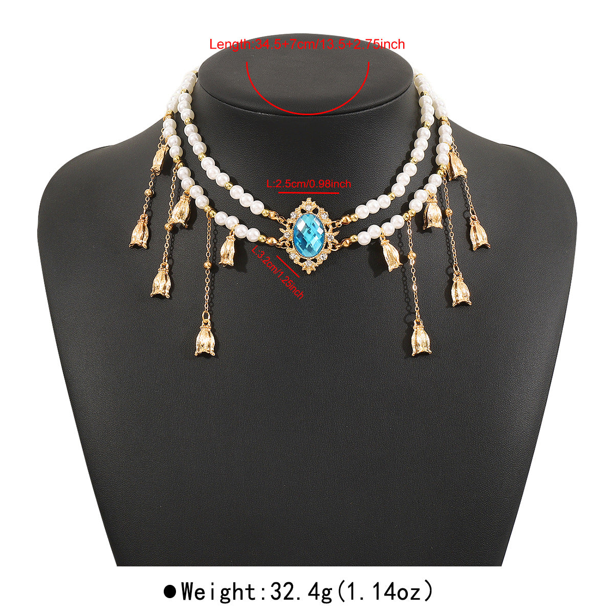 Wholesale necklace super fairy diamond pearl tassel necklace  alloy multi-wear adjustable Necklace