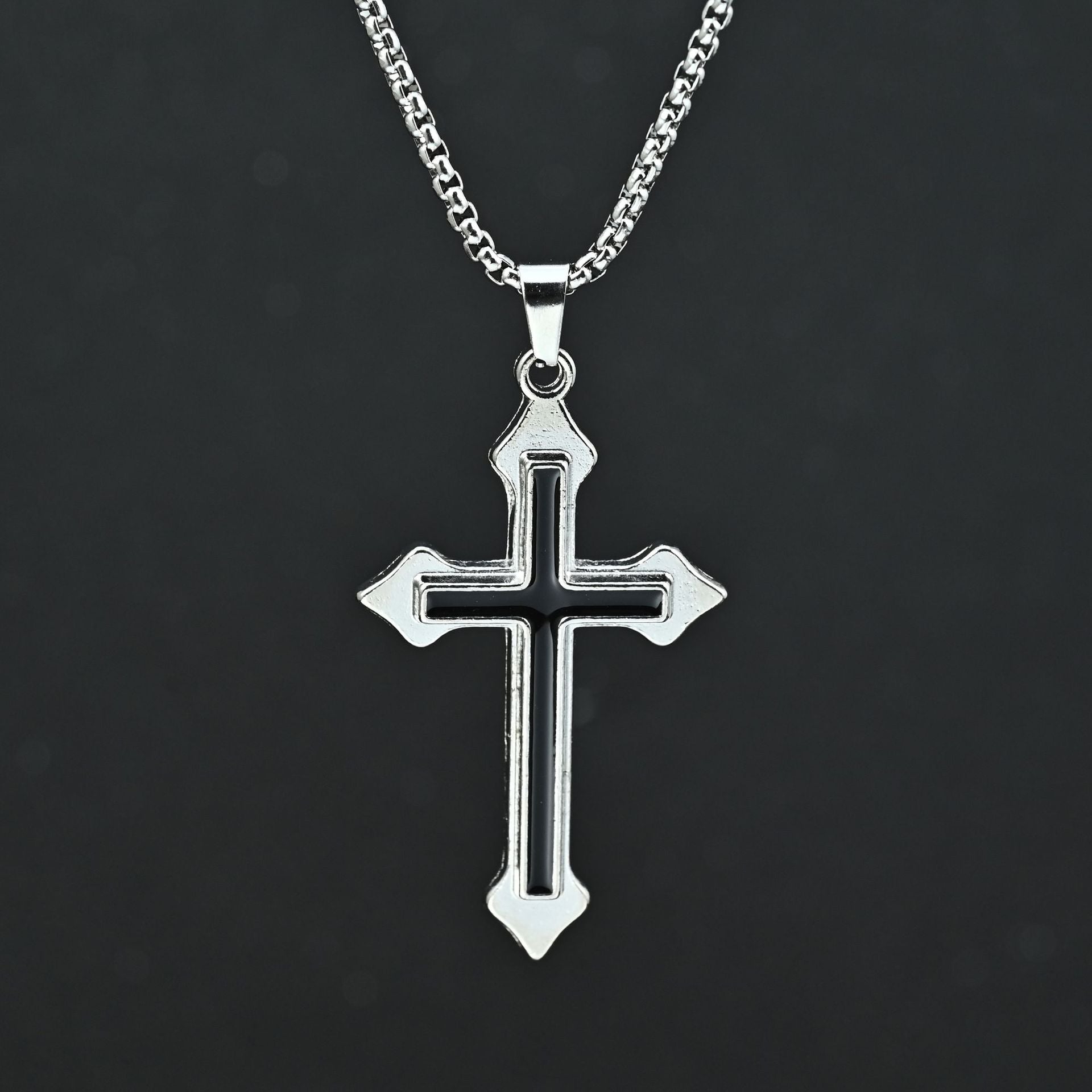 Wholesale Hip Hop Street Style Alloy Cross Pendant Necklace Fashion Accessory For Gift And Boutique Resale