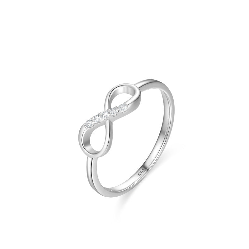 Wholesale s925 sterling silver niche design 8-shaped ring