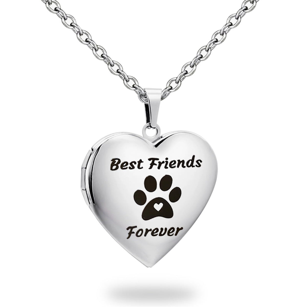 Collana apribile all'ingrosso in acciaio inossidabile con scatola per foto d'amore in argento