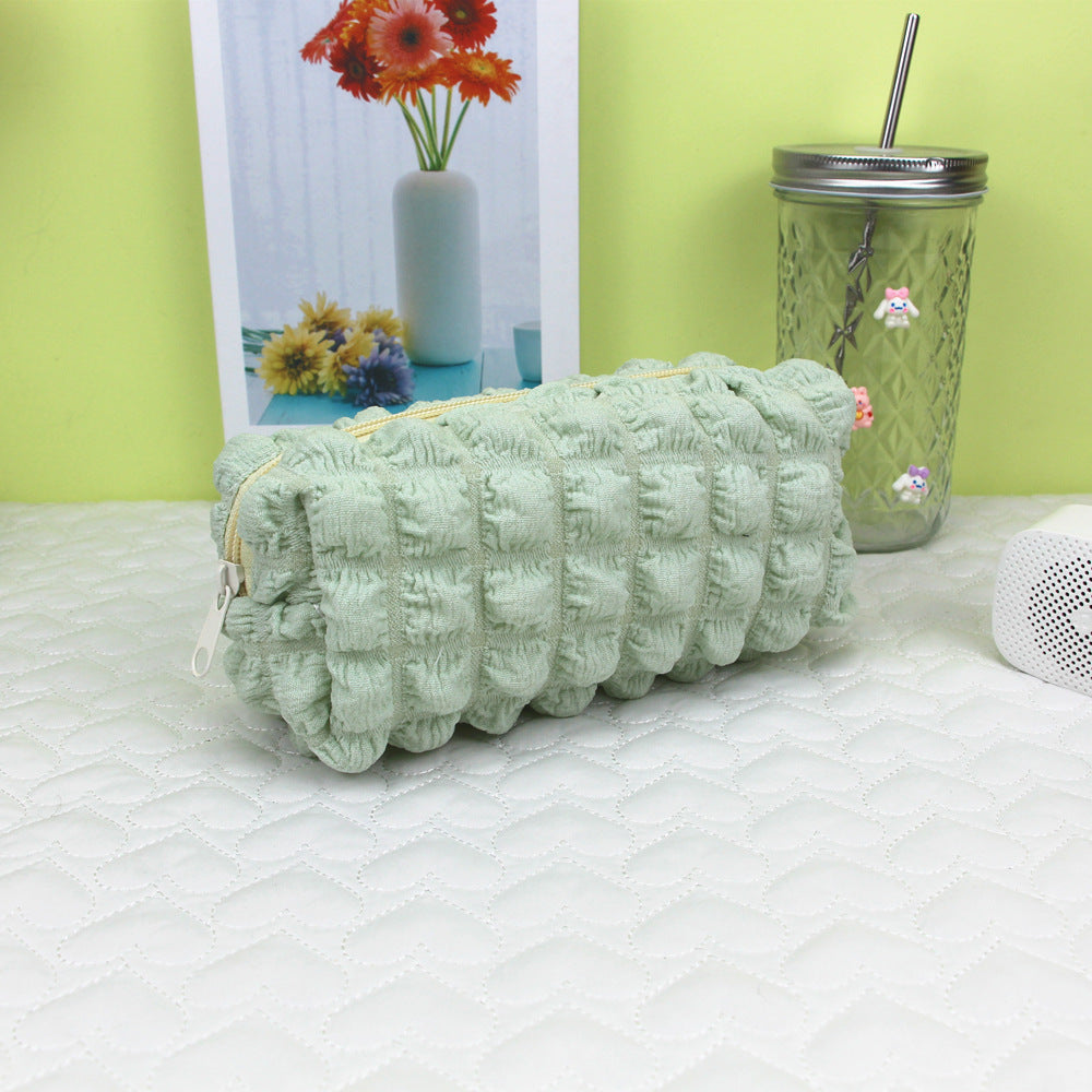 Wholesale Macaroon Color Bubble Grid Pencil Case