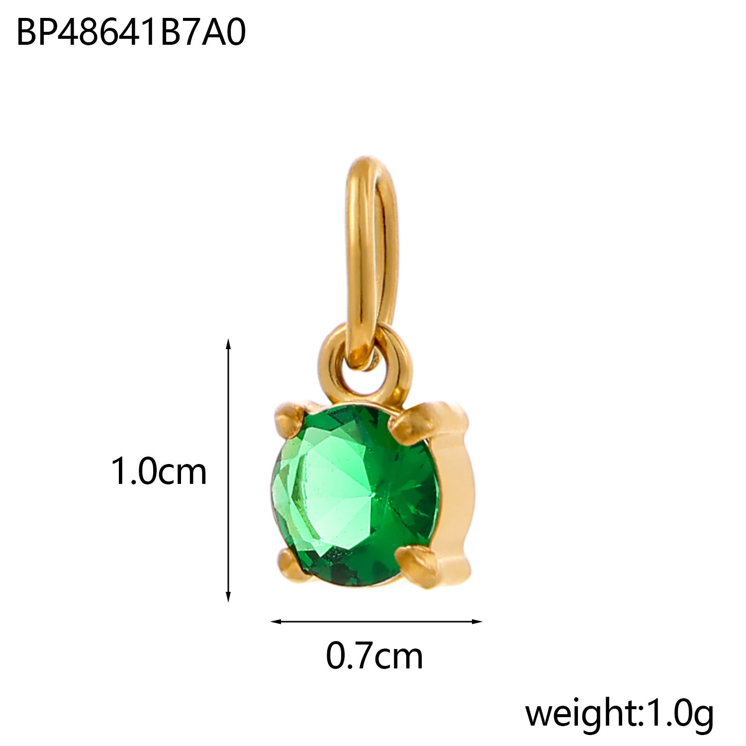 Wholesale DIY jewelry accessories stainless steel zircon round water drop zircon pendant