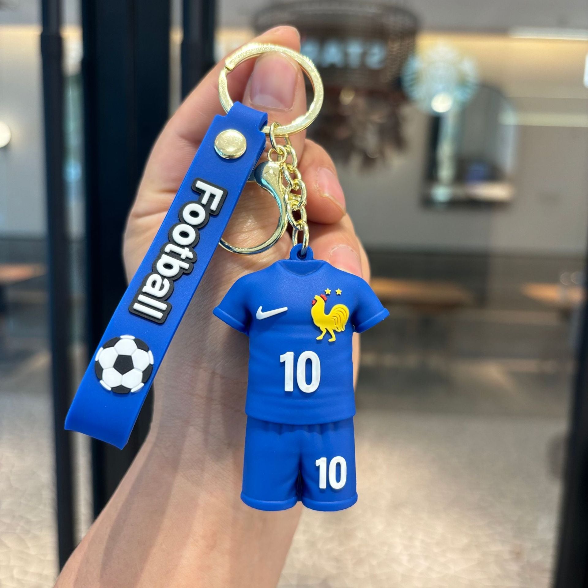 Wholesale European Style PVC Football Jersey Keychain Stylish Bag Charm Gift