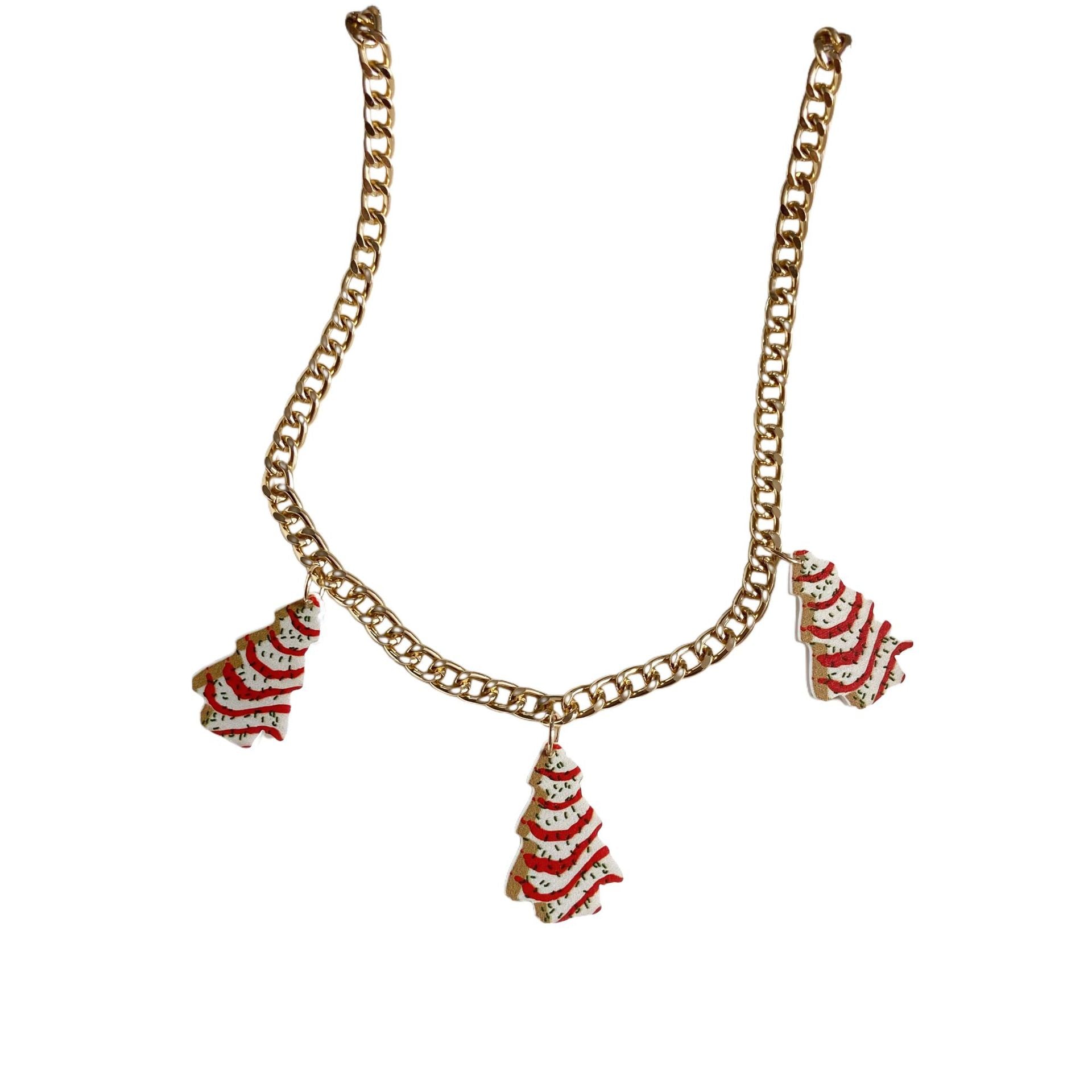 Wholesale Christmas cake tree acrylic versatile Necklace