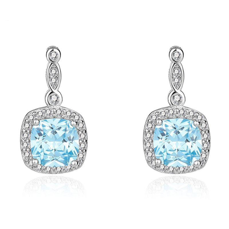 Wholesale S925 Sterling Silver Blue Necklaces Set