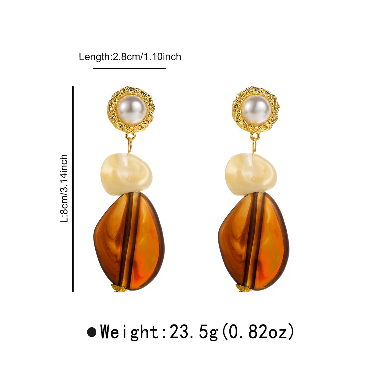 Wholesale  simple temperament irregular geometric resin earrings