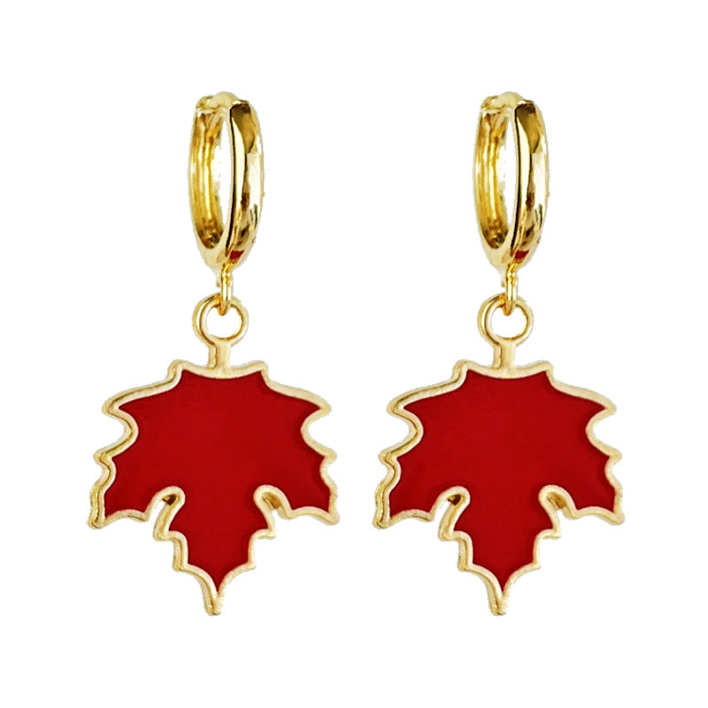 Wholesale 2 Pairs/pack Halloween Ghost Bat Thanksgiving Day Pumpkin Maple Leaf Metal Earrings ACC-ES-HY139