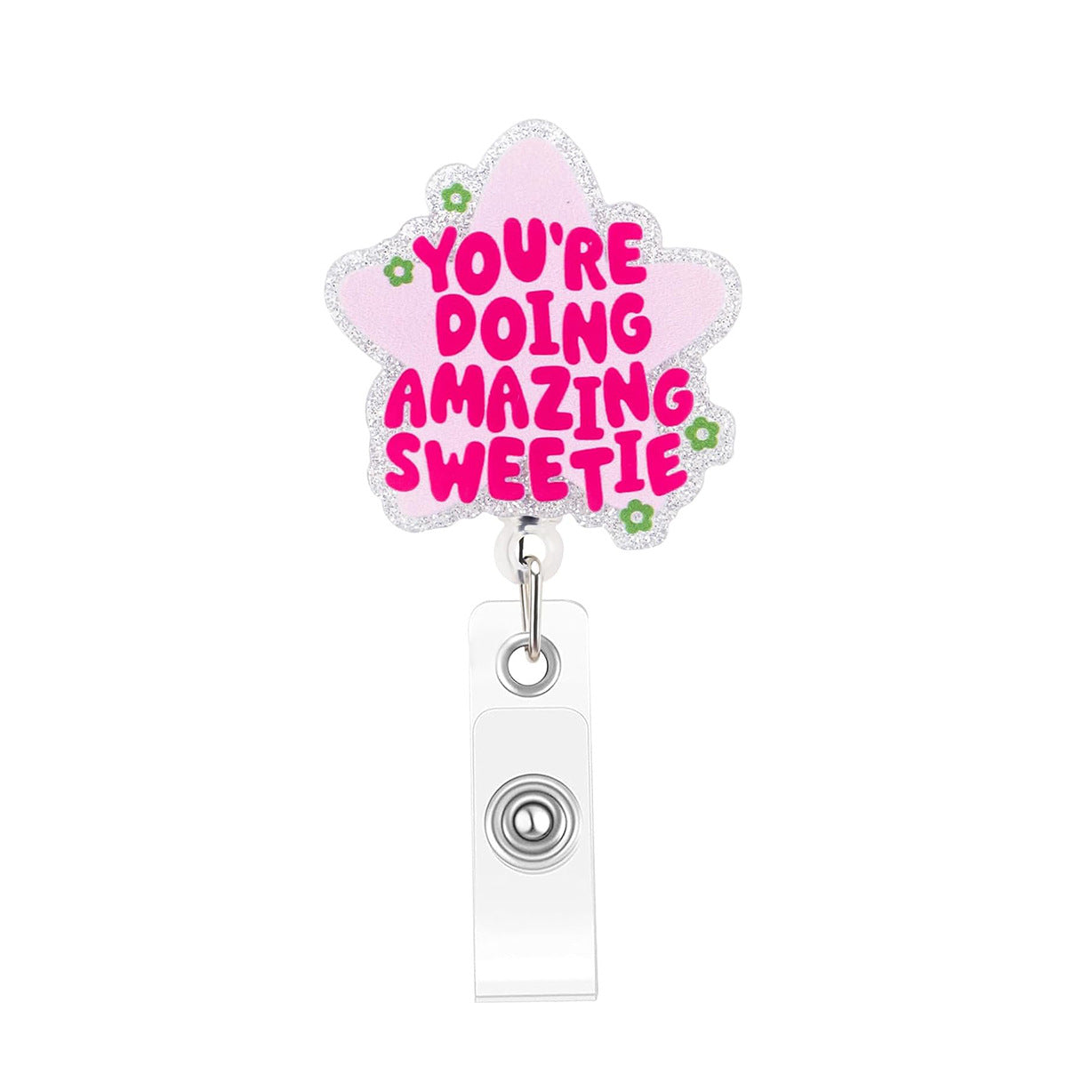 Wholesale easy-open telescopic buckle  acrylic Badge Reels