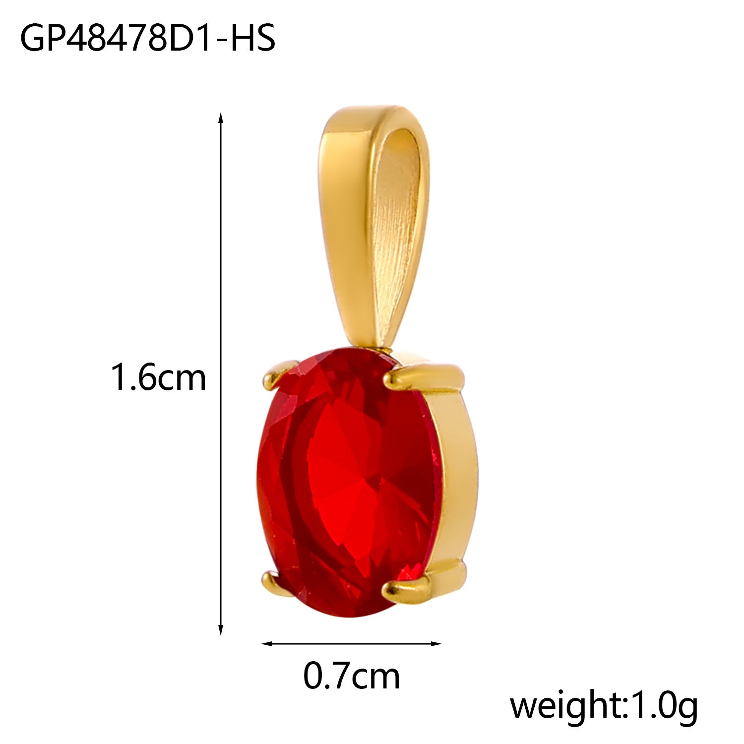 Wholesale Colorful zircon water droplets stainless steel December birthday stone pendant