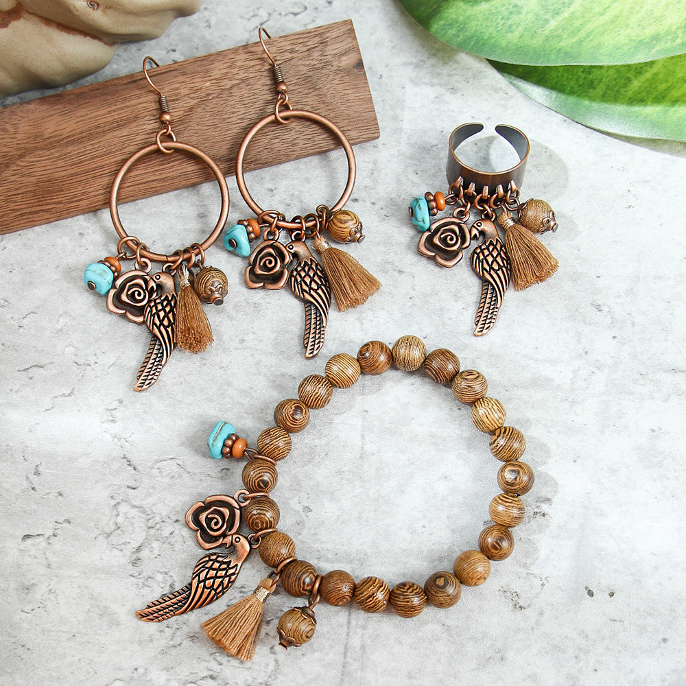 Wholesale Ethnic Style Leopard and  Jewelry Set Alloy Electroplated Fashion Accessory