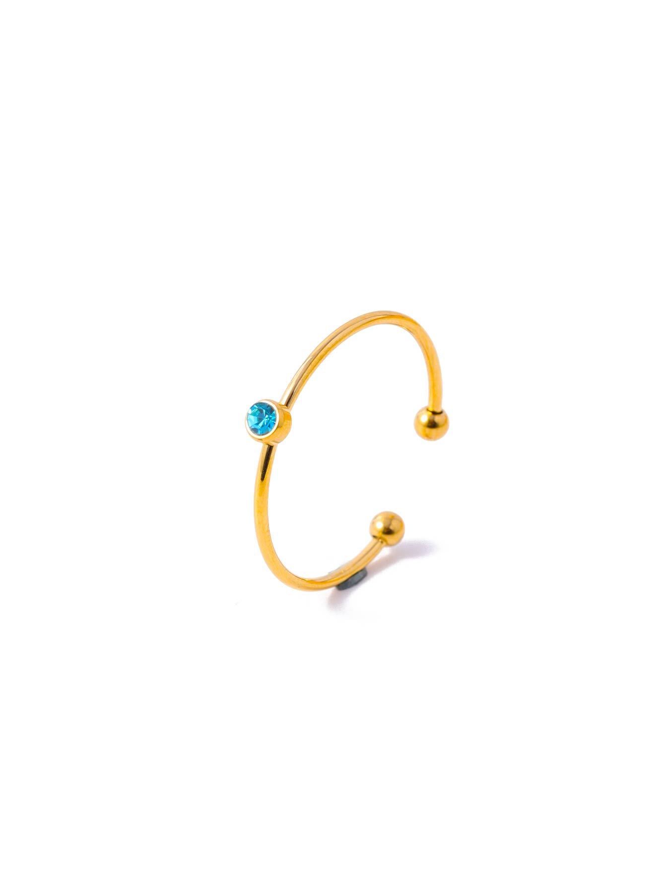 Wholesale Stainless steel round diamond zircon ring