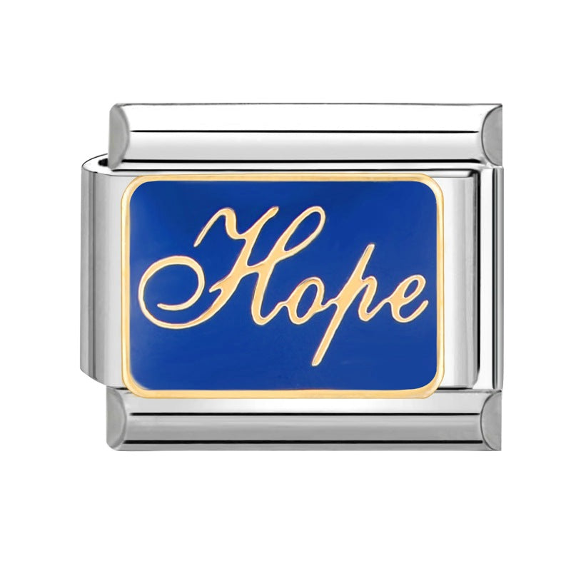 Wholesale Italian Charm Bracelet 9mm DIY Splicing Removable Titanium Steel Blue Series Composable Bracelet