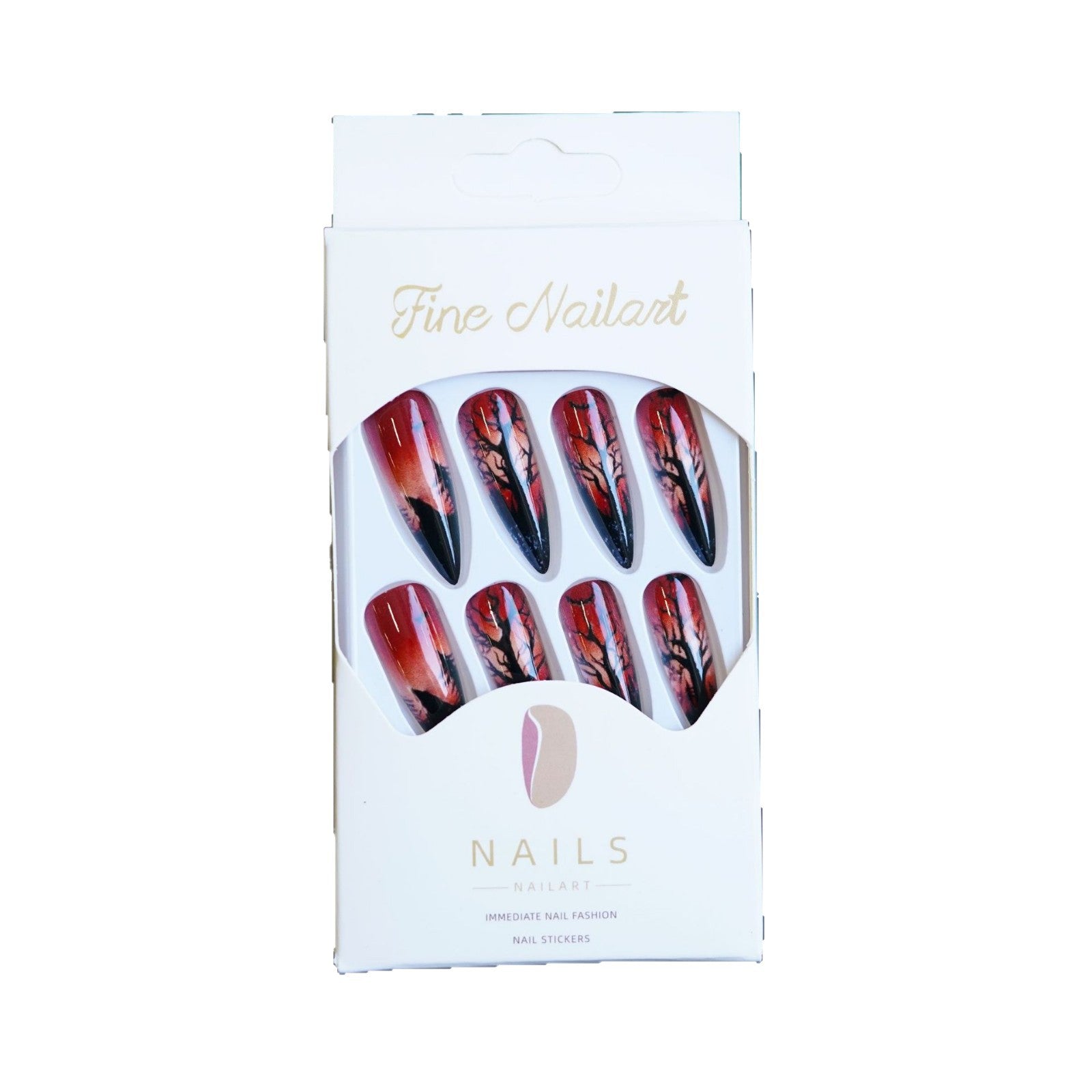 Wholesale 24 Pieces/ box  Flame Wasteland Nails Kits Nail Stickers