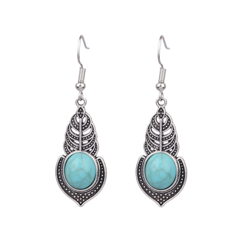 Wholesale Beach Resort Style Alloy Geometric Acrylic Turquoise Earrings for Women ACC-ES-MoMo002