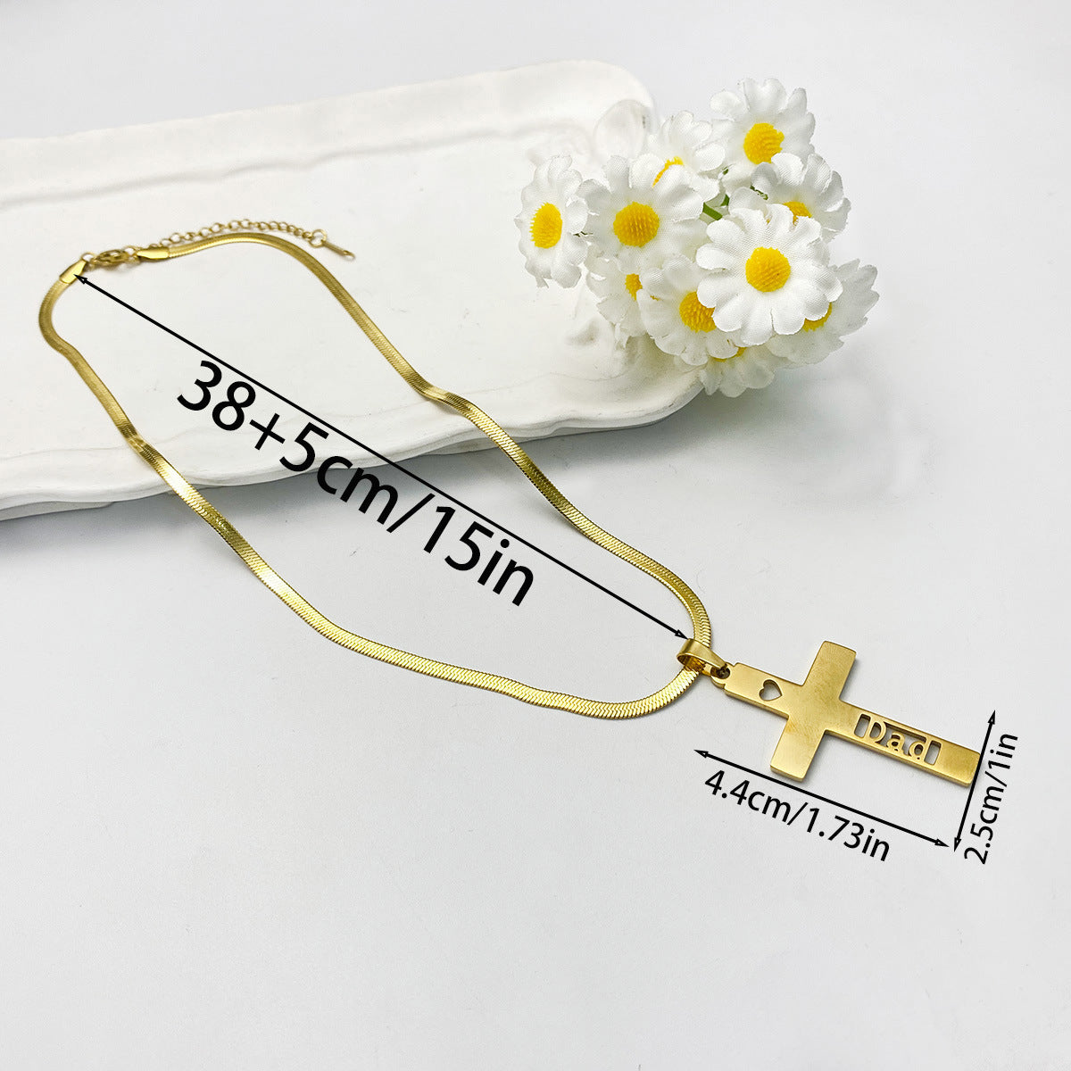 Wholesale Stainless Steel Real Gold Plated Minimalist Letter Cross Necklace,  Ins-Style Everyday Casual Jewelry Accessory