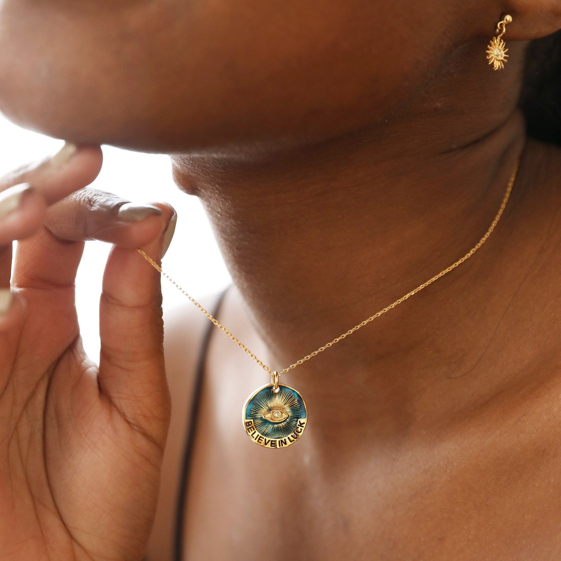 Wholesale Titanium Steel Bow Painted Oil Dropping Rabbit Element Pet Oval Tarot Necklace