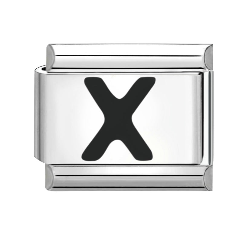 Wholesale Italian modular bracelet 9mm DIY splicing detachable letters titanium steel combinable bracelet