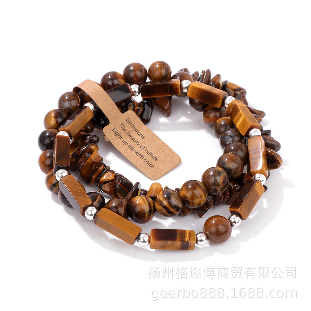 Wholesale Vintage Multi-layer Natural Stone Crystal Bracelets ACC-BT-GEB012