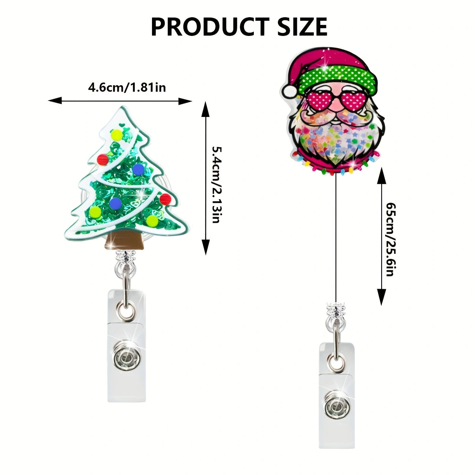 Wholesale  Christmas Quicksand Acrylic  Tree Hat Badge Reels