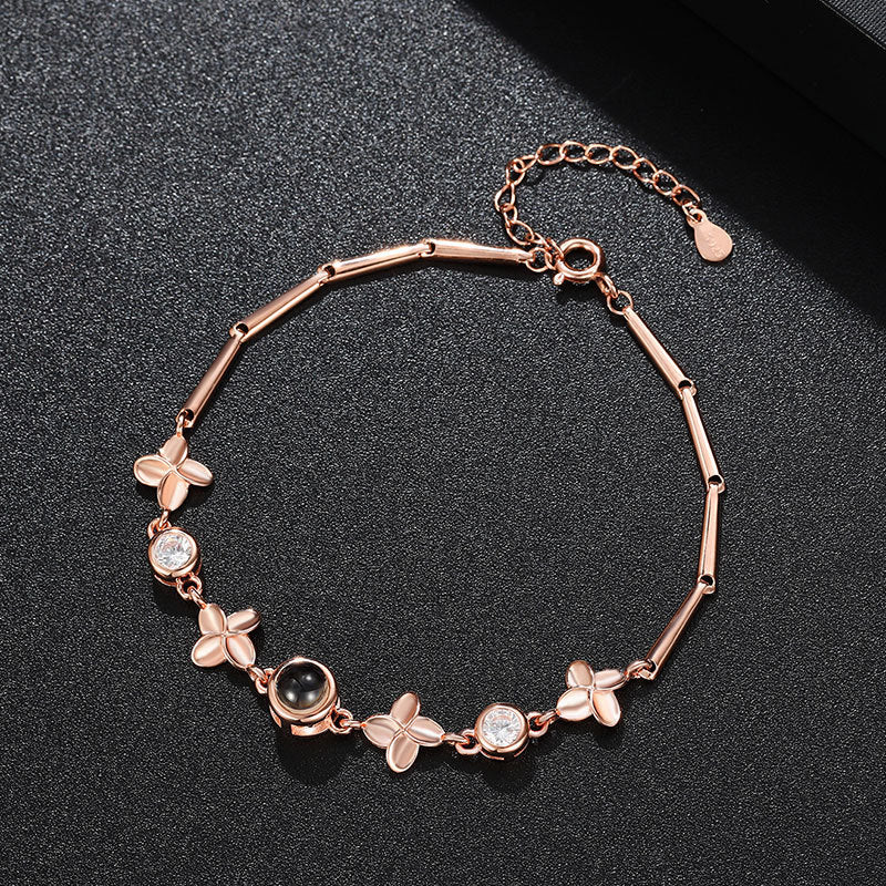 Wholesale 925 Silver Clover Bracelet Love 100 Languages Bracelet