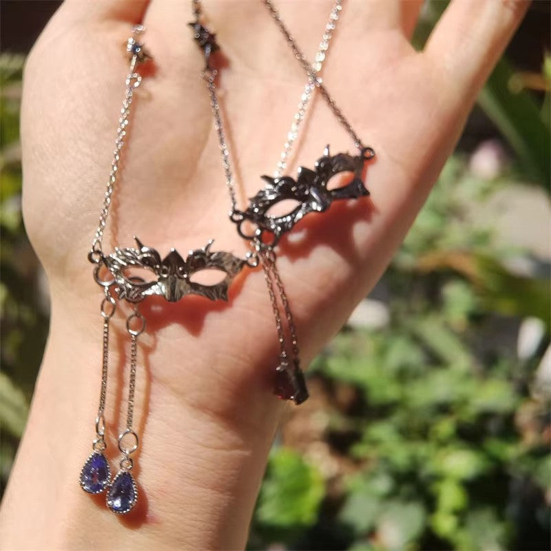 Wholesale Mask Collarbone Chain Water Drops Diamond  Necklace