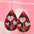 Wholesale Valentine's Day Plaid Love Water Drop Leather Double Sided Earrings