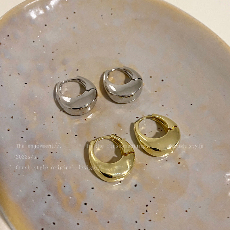 Wholesale Geometric Oval Solid Color Round Metal Earrings