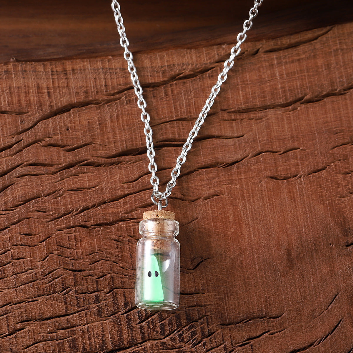 Wholesale  drift bottle luminous ghost necklace