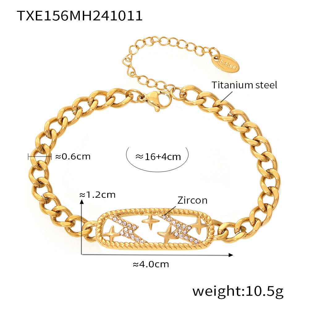 Wholesale  Star Moon Lightning Titanium Steel Necklace Bracelet