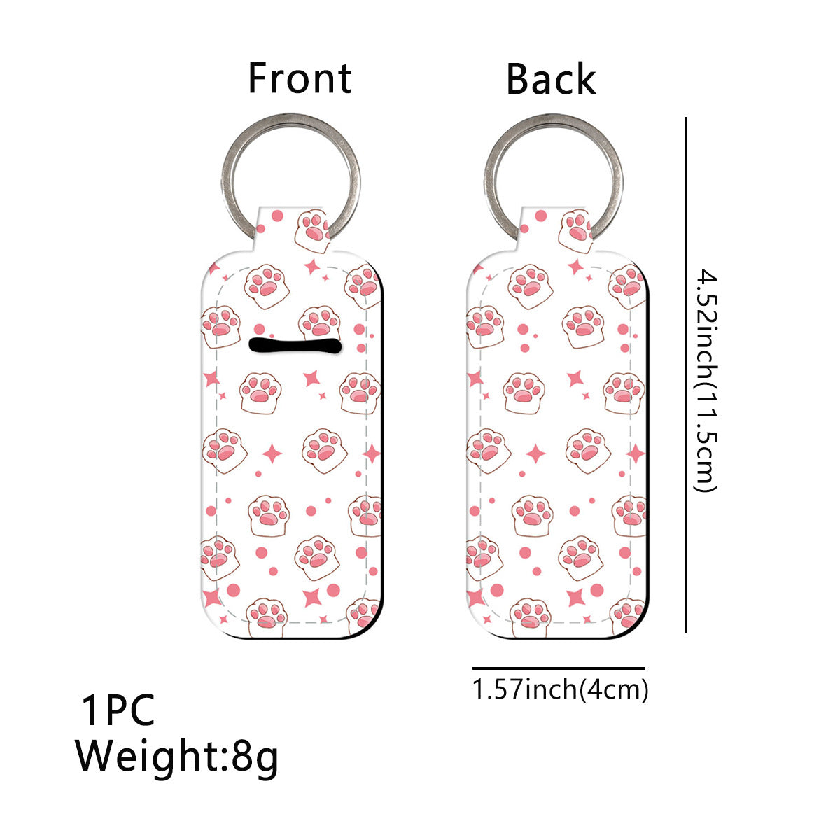 Wholesale 6pcs Cartoon Cat's Claw Lipstick Case Keychain