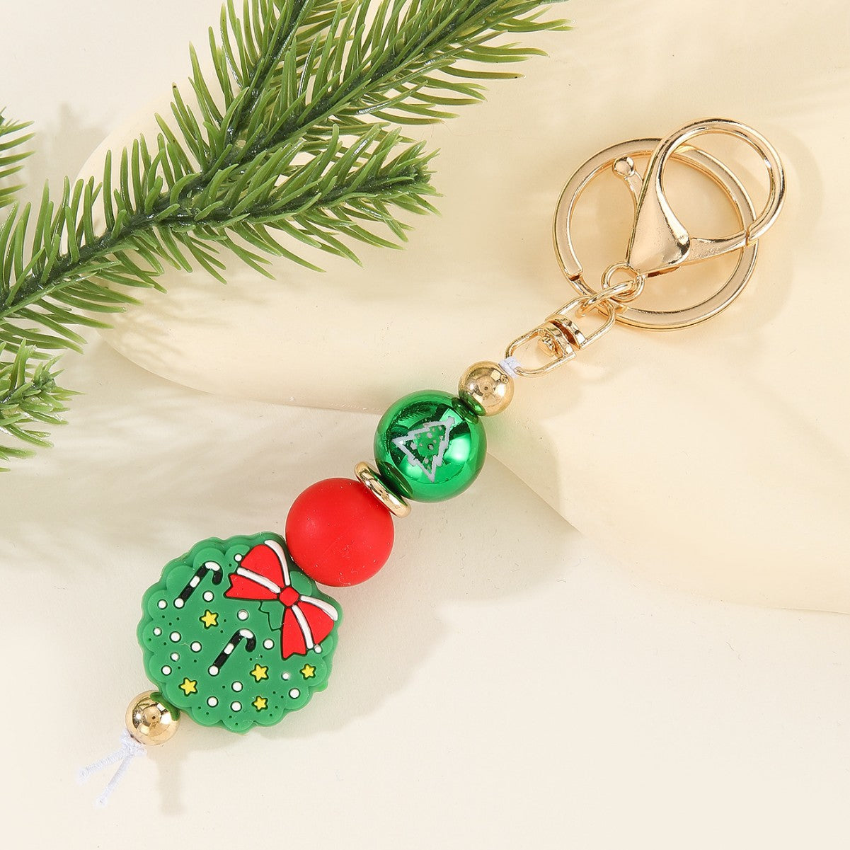 Wholesale Christmas  Silicone Beads Pendant Bracelet  Bag Keychain