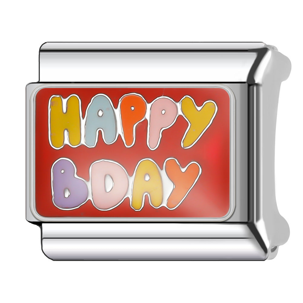 Wholesale Italian Charm Bracelet 9mm DIY Splicing Christmas Series Stainless Steel Composable Bracelet