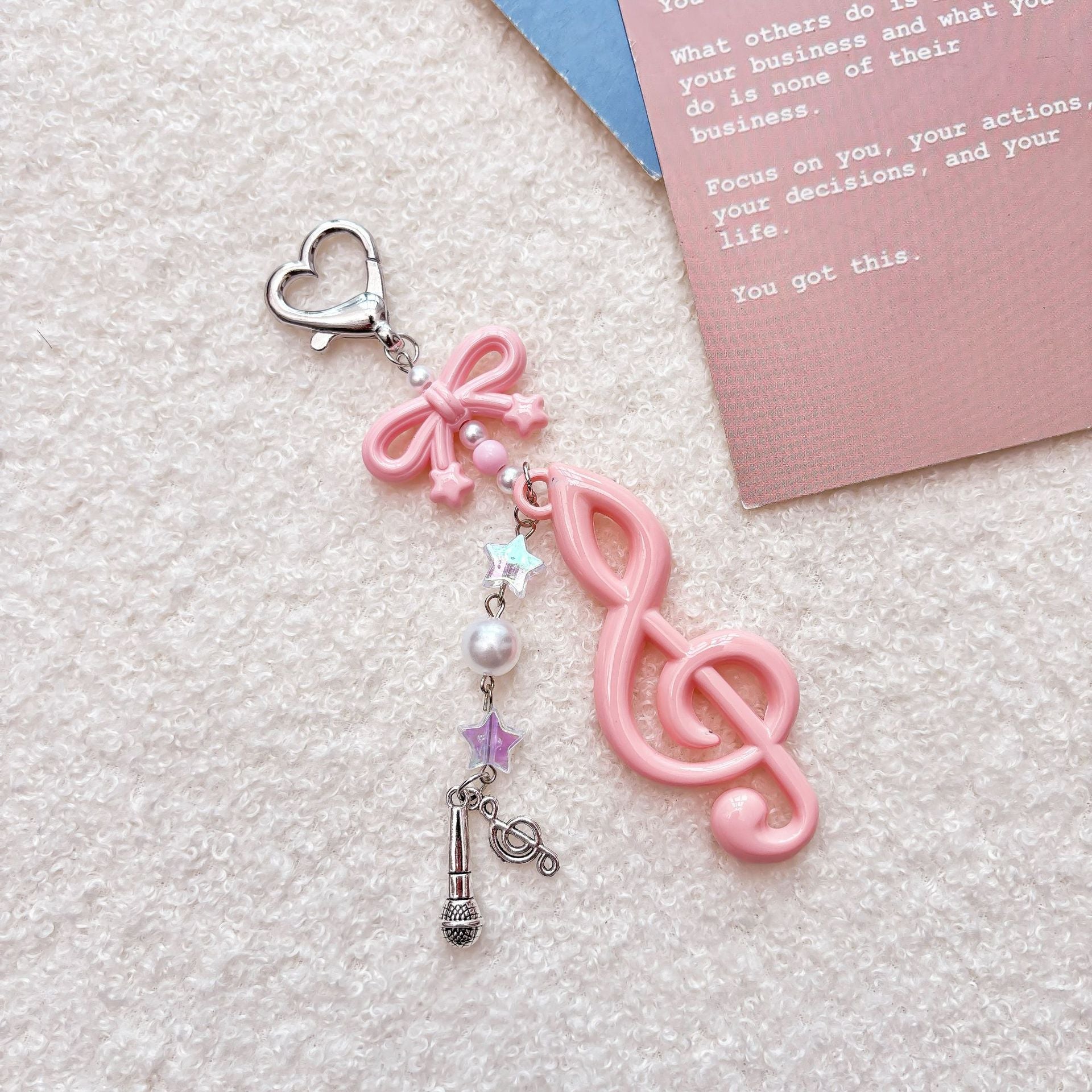 Wholesale  Big Note Cute Keychain Beaded Keychains