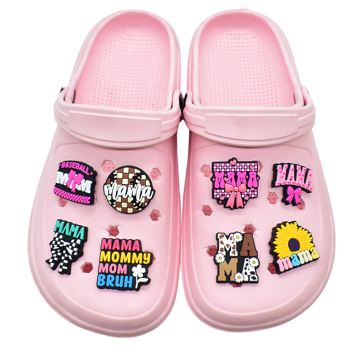 Wholesale  Random 100pcs Mother Series PVC Soft Rubber Shoe Buckle Decoration