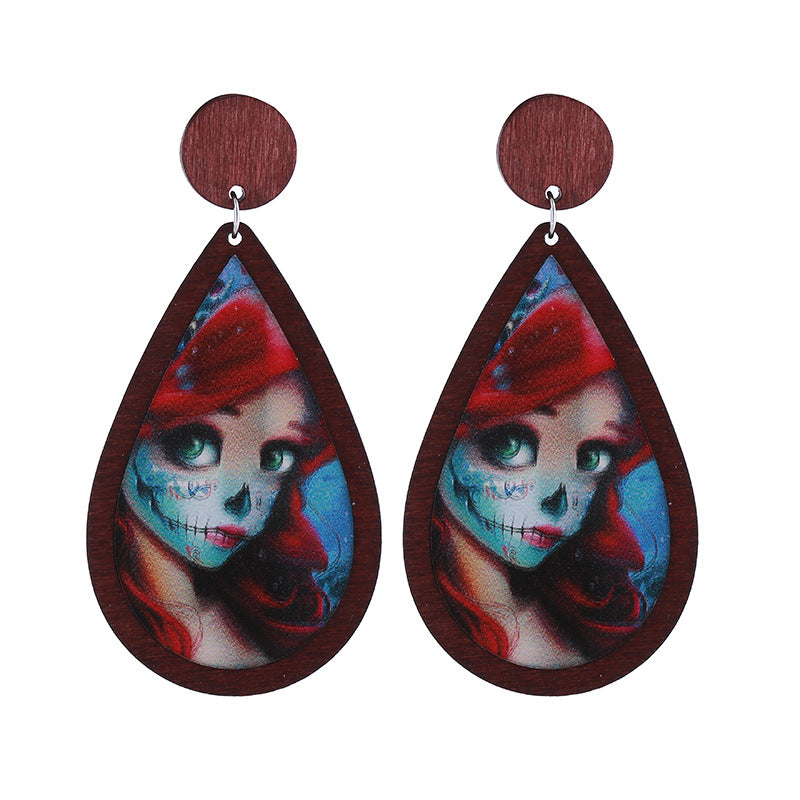 Wholesale  Horror  Acrylic Double-sided Halloween Earrings