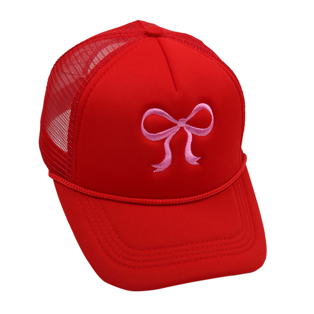 Wholesale Bow Embroidery Mesh Hat Baseball Cap ACC-HT-HaiPu018