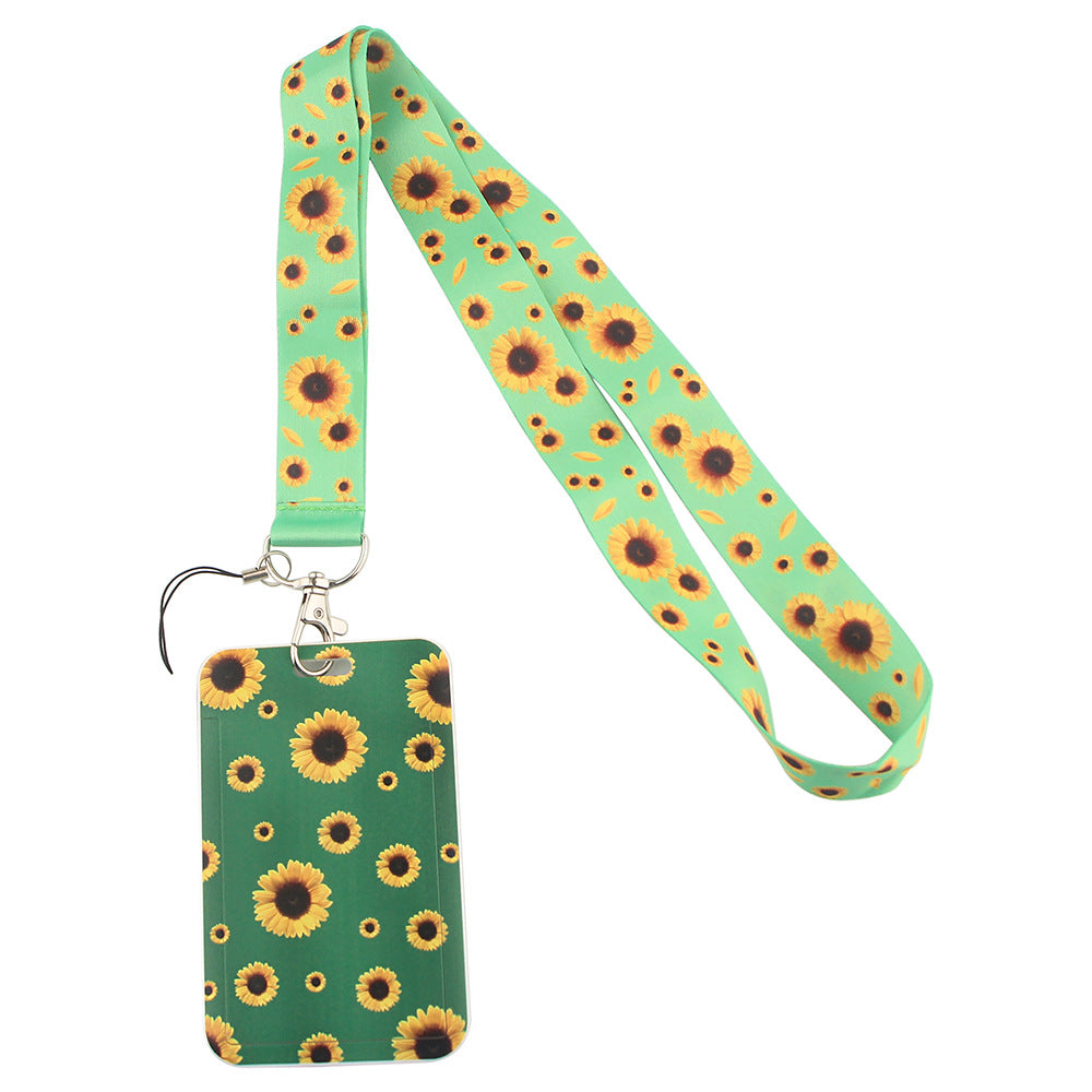 Wholesale 10pcs Small Daisy Sunflower Mobile Phone Strap Card Holder Lanyard Keychains ACC-KC-QTQS014