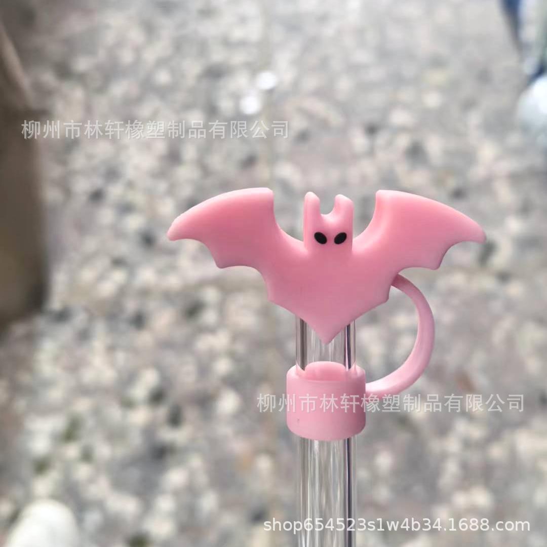 Wholesale  10mm Halloween Creative Cartoon Sports PVC Soft Straw Tube Cap