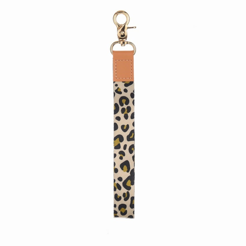 Wholesale Leopard print lanyard keychain